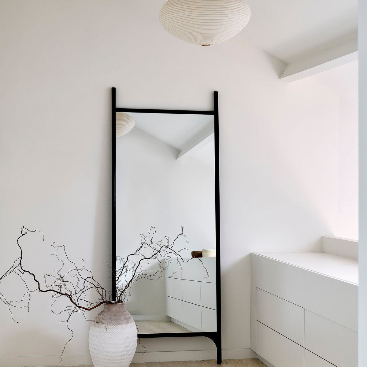 PI floor Mirror - Varnished Mahogany Frame - Dark Brown