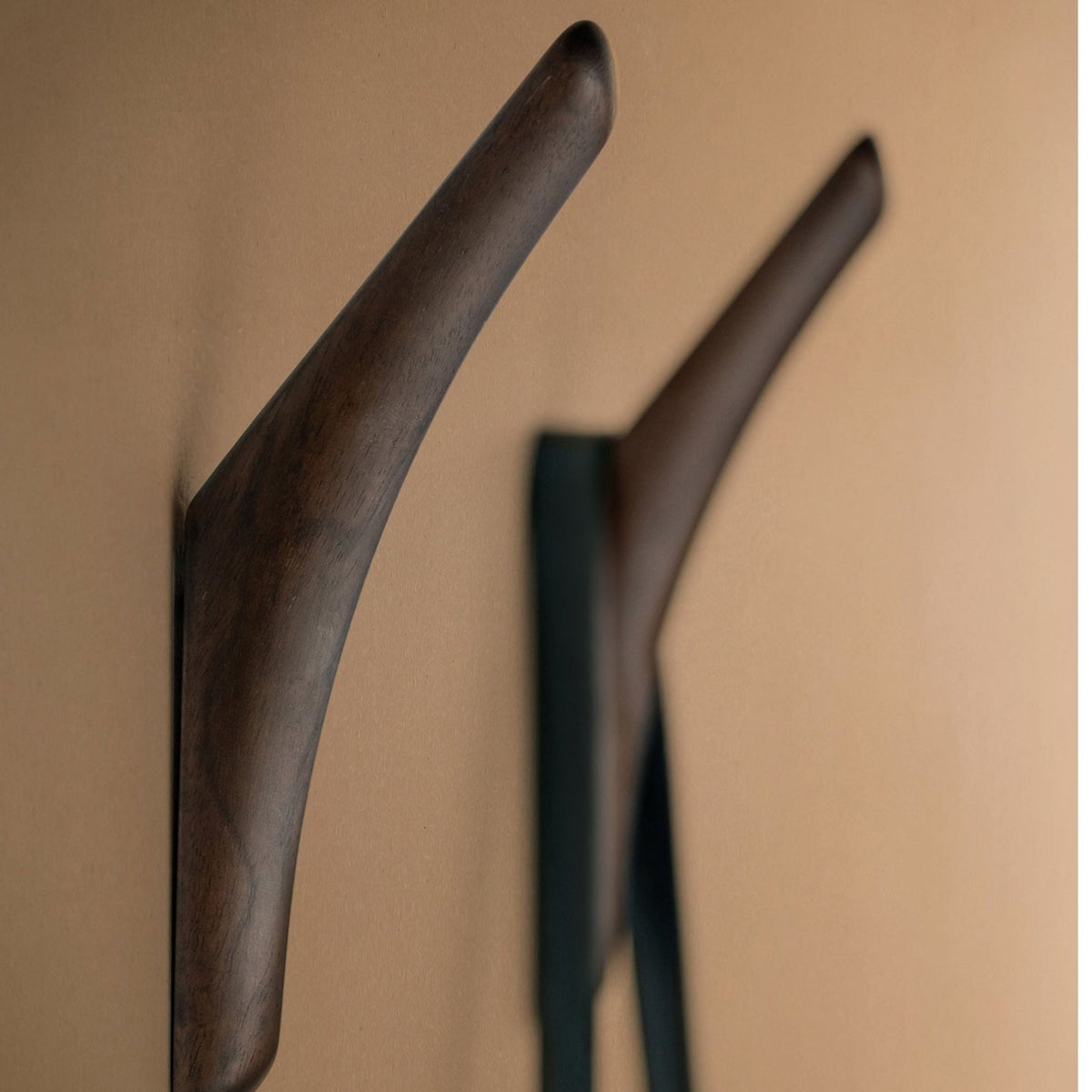 Pi Wall Hanger - Varnished Mahogany - Dark Brown - Set Of 2 - Shelving Ethnicraft Loom Collection Dubai