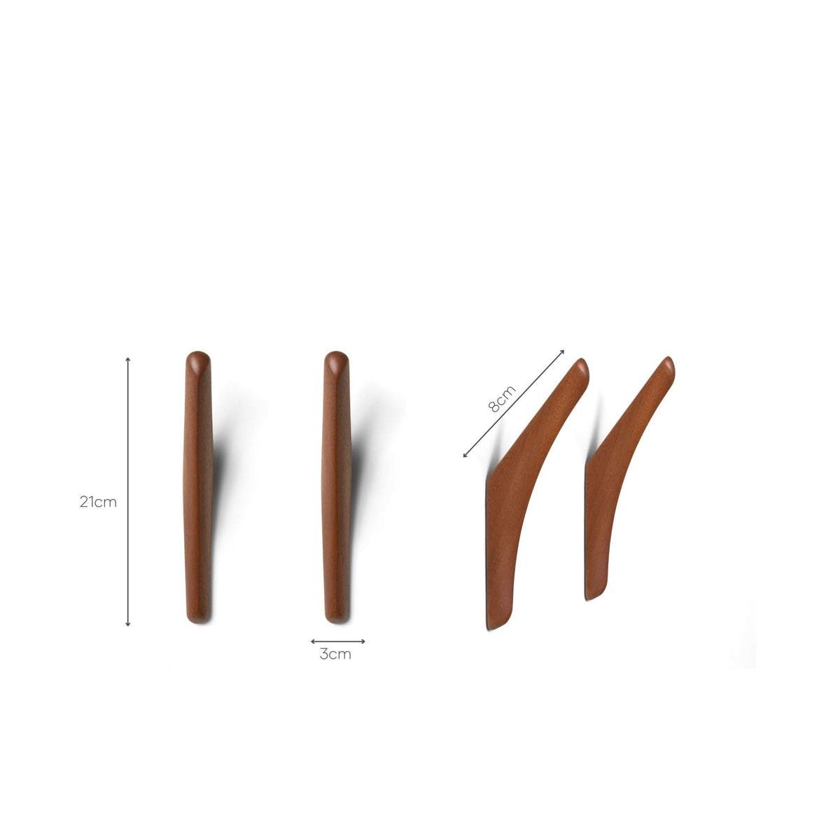 Pi Wall Hanger - Varnished Mahogany - Set Of 2 - Shelving Ethnicraft Loom Collection Dubai