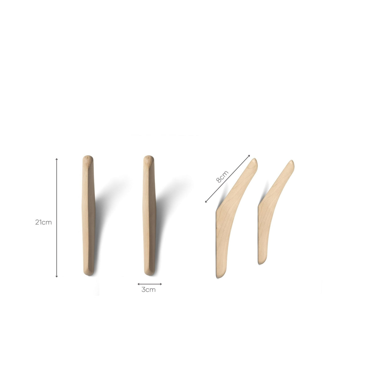 Pi Wall Hanger - Varnished Sycamore - Set Of 2 - Shelving Ethnicraft Loom Collection Dubai