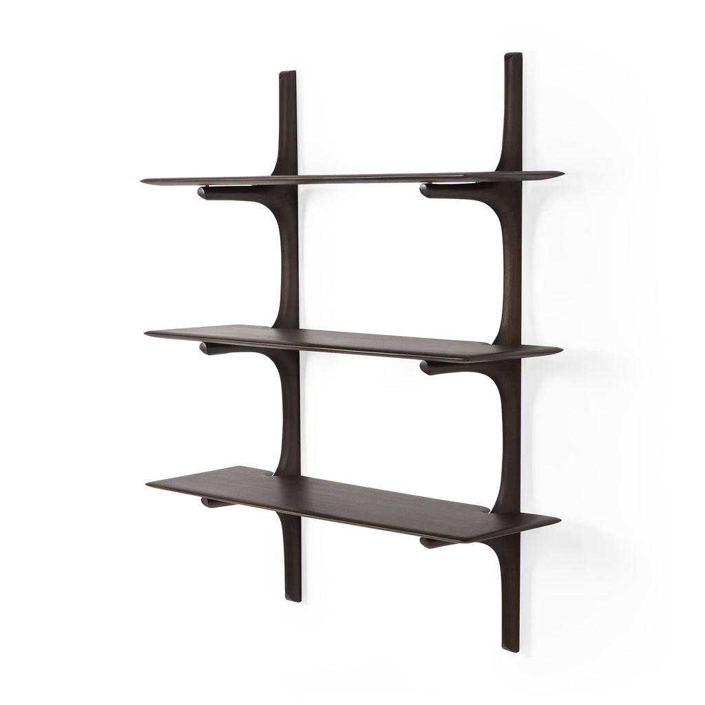 Pi Wall Shelf - Varnished Mahogany - Dark Brown - Loom Collection