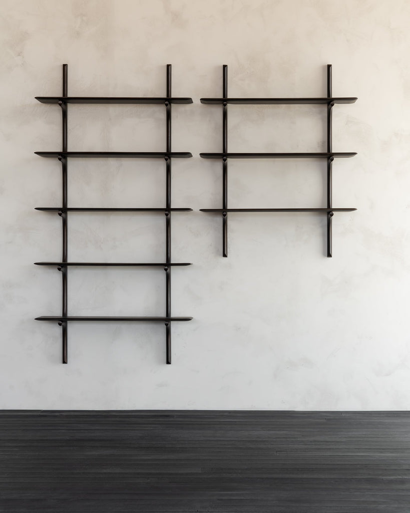 Pi Wall Shelf - Varnished Mahogany - Dark Brown - Loom Collection