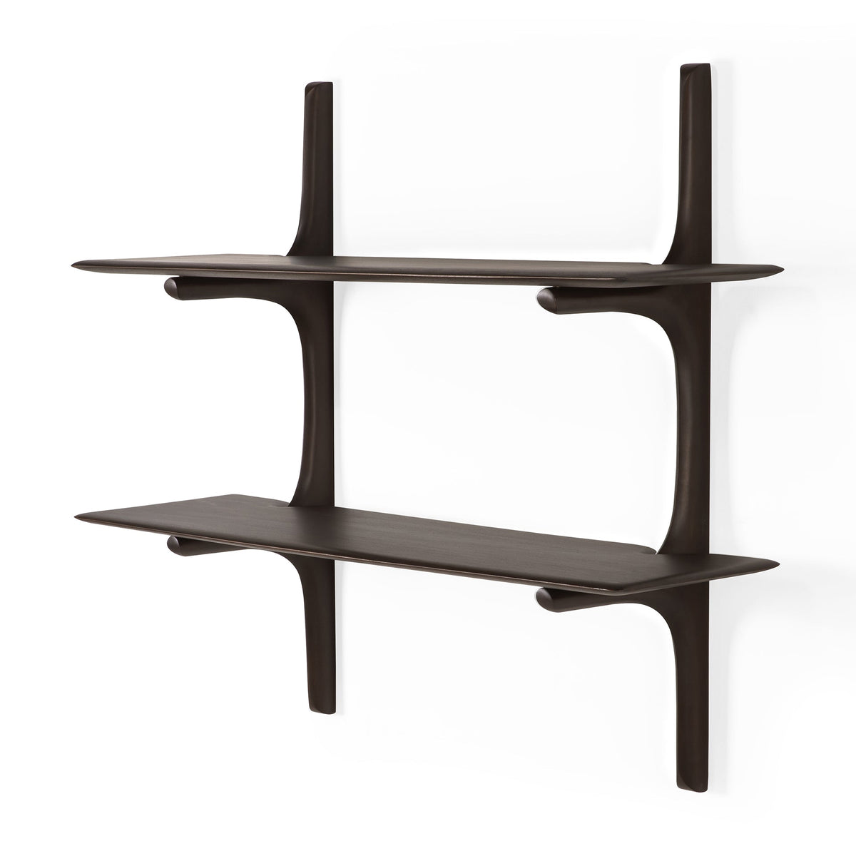 Pi Wall Shelf - Varnished Mahogany - Dark Brown