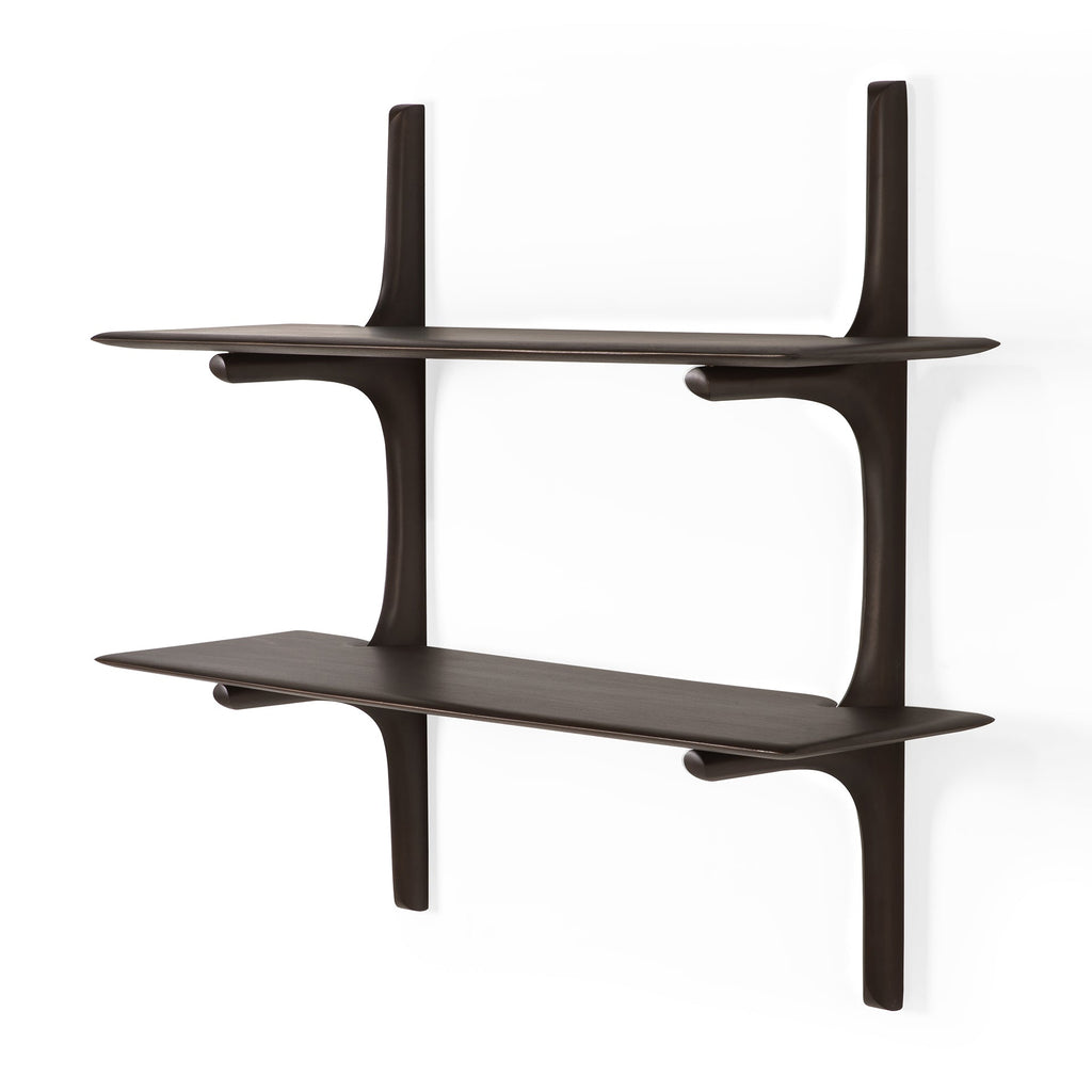 Pi Wall Shelf - Varnished Mahogany - Dark Brown - Loom Collection