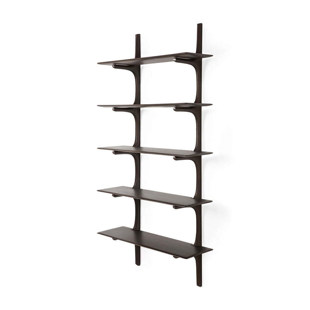 Pi Wall Shelf - Varnished Mahogany - Dark Brown - Loom Collection