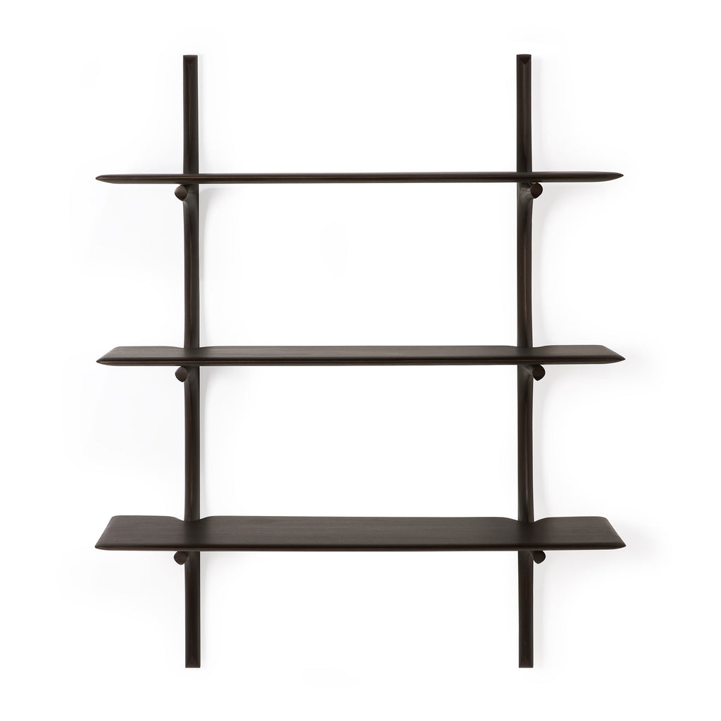 Pi Wall Shelf - Varnished Mahogany - Dark Brown - Loom Collection