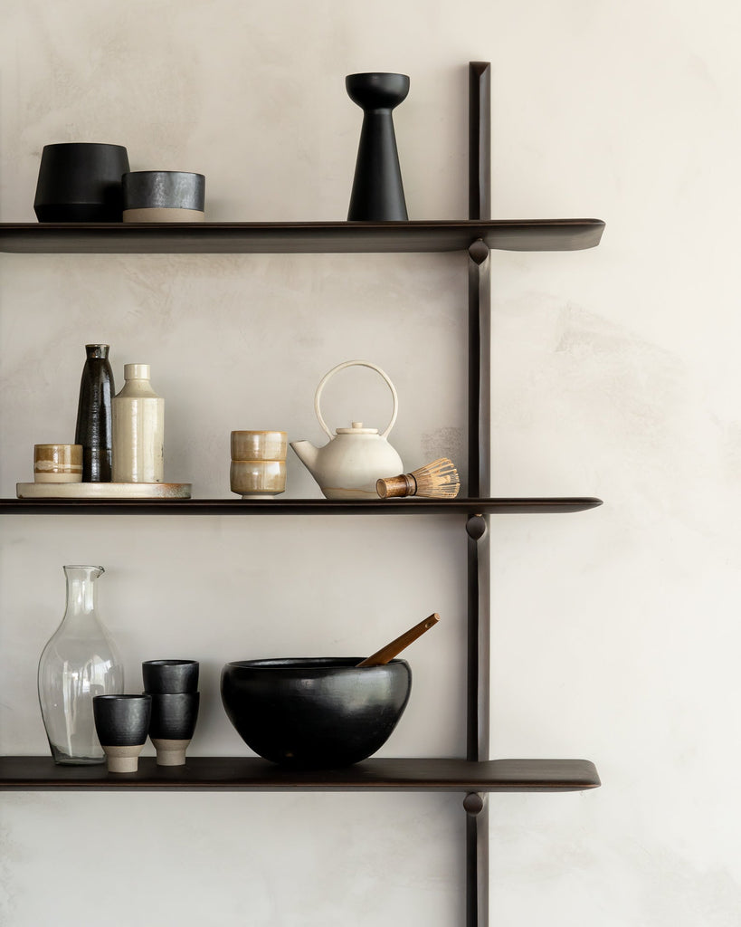 Pi Wall Shelf - Varnished Mahogany - Dark Brown - Loom Collection