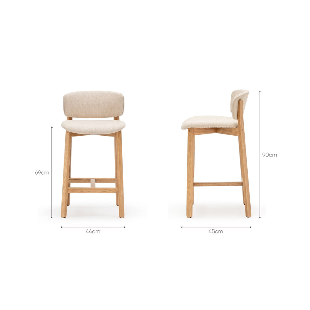 Pinta Counter Chair - Light Oak & Vanilla - Loom Collection