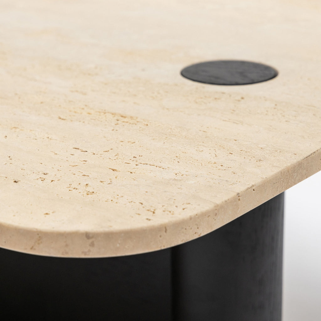 Pivot Coffee Table - Black Oak & Travertine - Coffee Tables Natadora Loom Collection Dubai