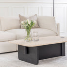 Pivot Coffee Table - Black Oak & Travertine - Coffee Tables Natadora Loom Collection Dubai