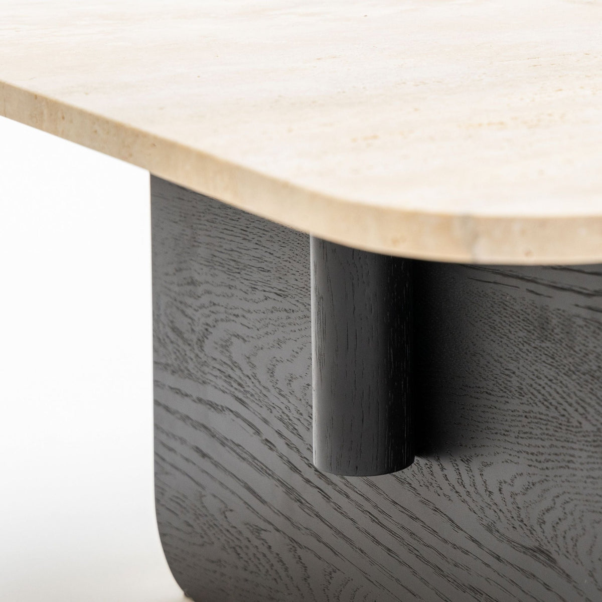 Pivot Coffee Table - Black Oak & Travertine - Coffee Tables Natadora Loom Collection Dubai