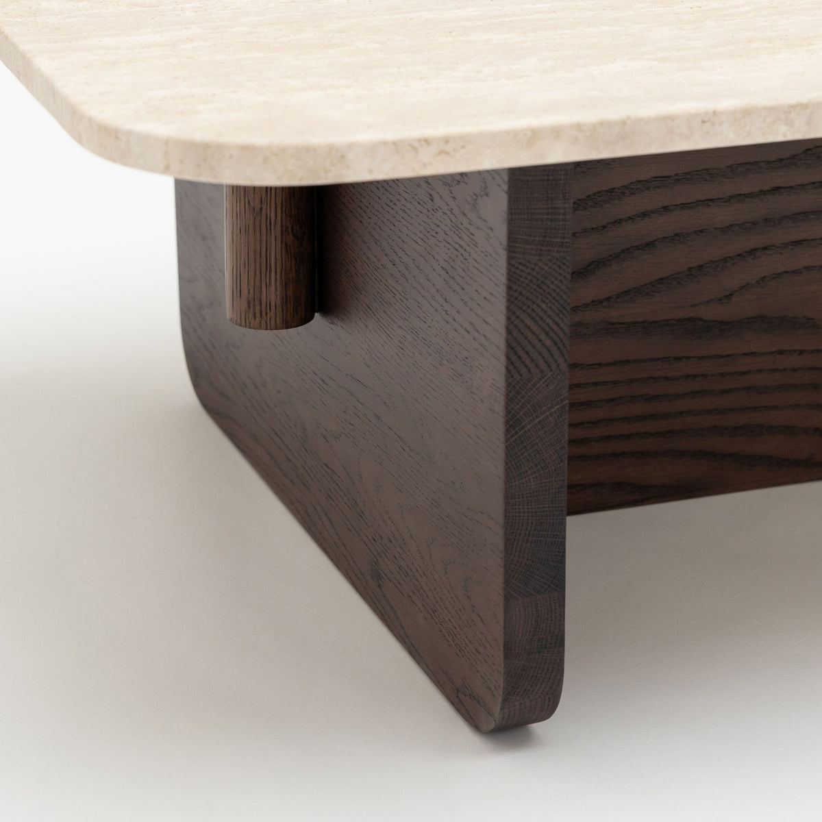 Pivot Coffee Table - Espresso Oak & Travertine - Coffee Tables Natadora Loom Collection Dubai