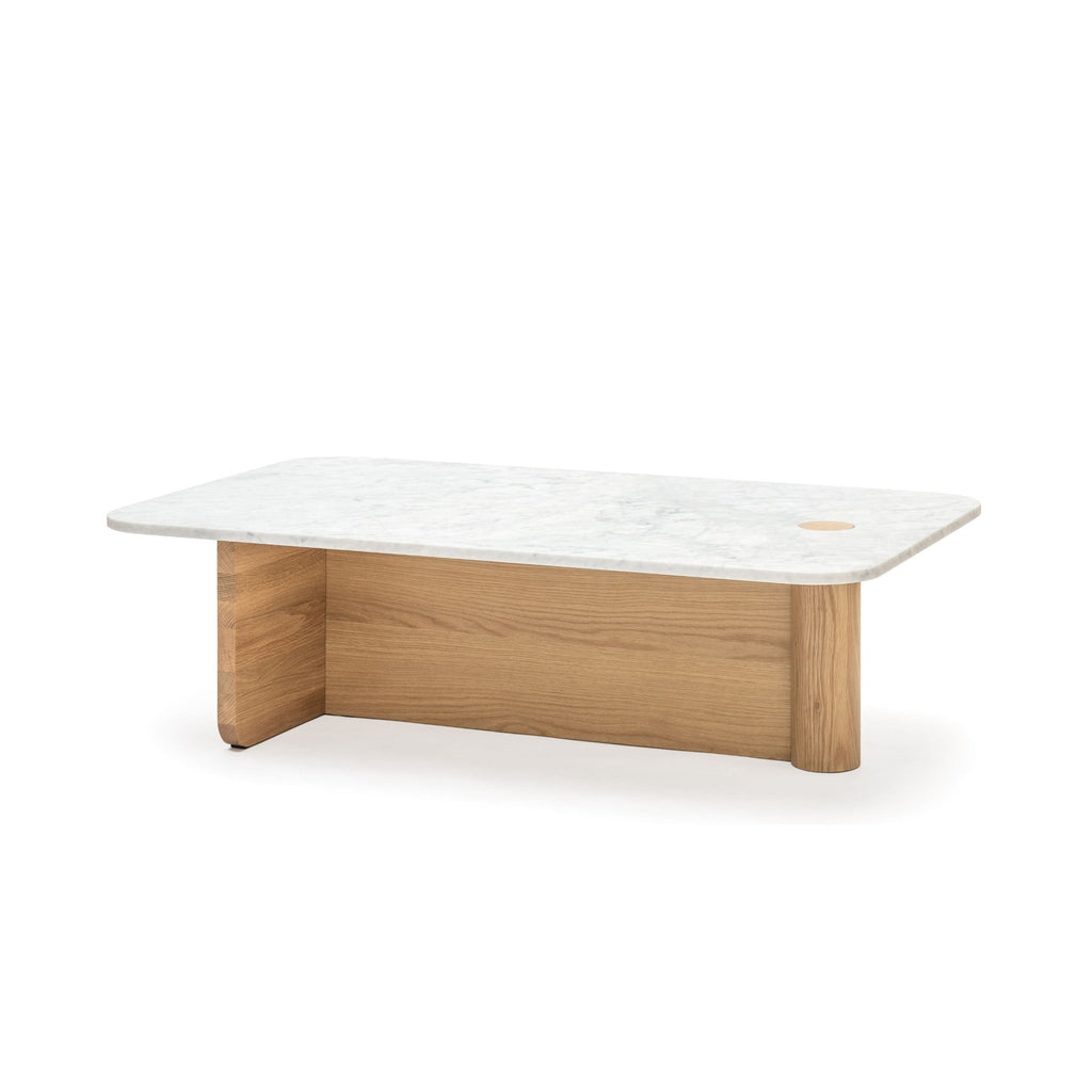 Pivot Coffee Table - Light Oak & Marble - Coffee Tables Natadora Loom Collection Dubai