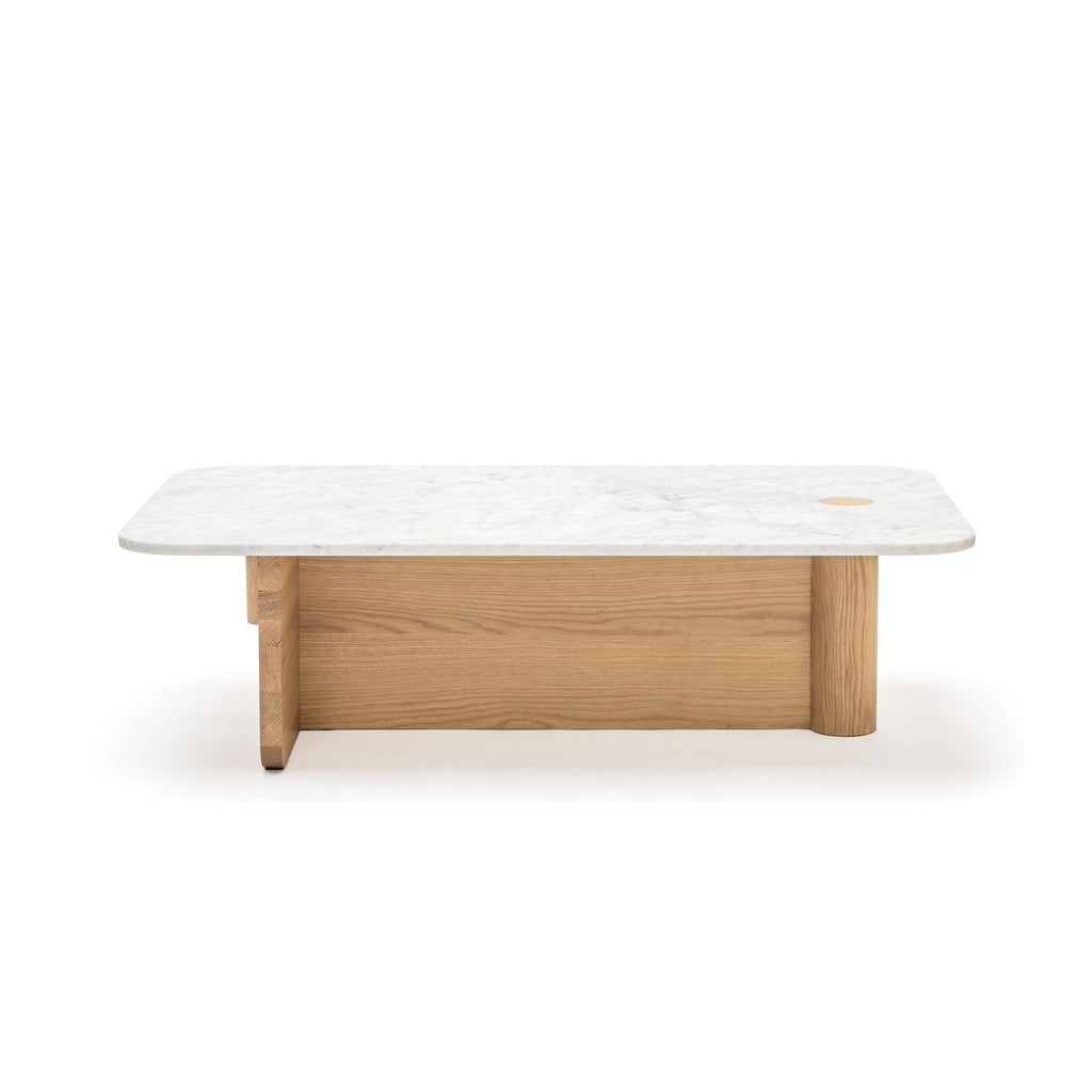 Pivot Coffee Table - Light Oak & Marble - Coffee Tables Natadora Loom Collection Dubai