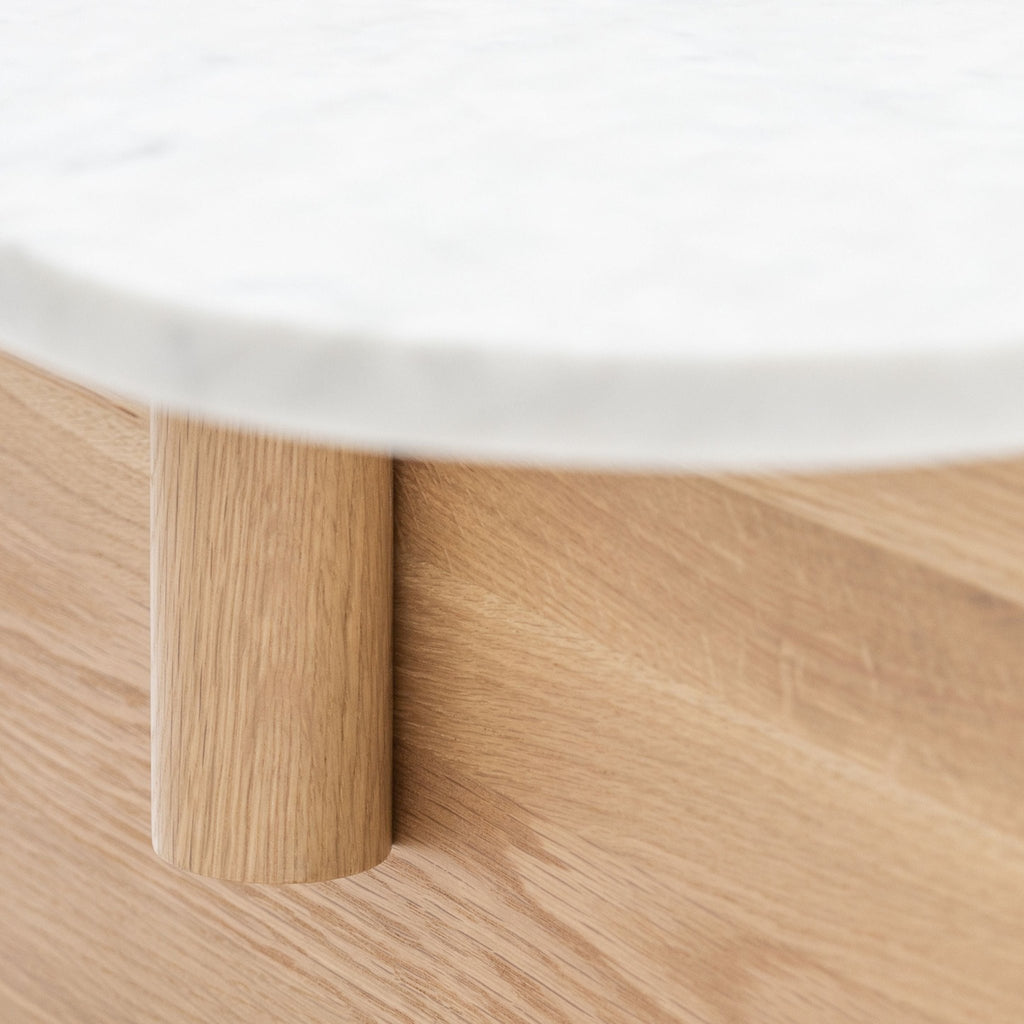 Pivot Coffee Table - Light Oak & Marble - Coffee Tables Natadora Loom Collection Dubai