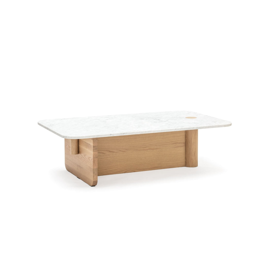 Pivot Coffee Table - Light Oak & Marble - Coffee Tables Natadora Loom Collection Dubai