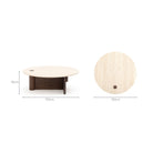 Pivot Round Coffee Table - Espresso Oak & Travertine - Coffee Tables Natadora Loom Collection Dubai