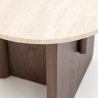 Pivot Side Table - Espresso Oak & Travertine - Side Tables Natadora Loom Collection Dubai