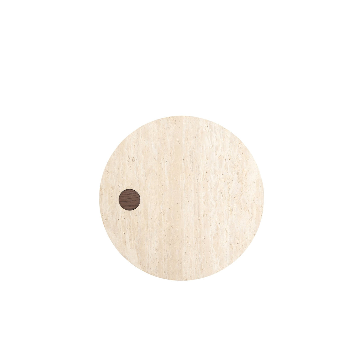 Pivot Side Table - Espresso Oak & Travertine - Side Tables Natadora Loom Collection Dubai
