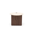 Pivot Side Table - Espresso Oak & Travertine - Side Tables Natadora Loom Collection Dubai