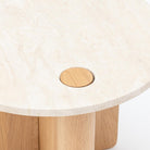 Pivot Side Table - Light Oak & Travertine - Side Tables Natadora Loom Collection Dubai
