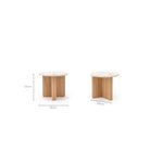 Pivot Side Table - Light Oak & Travertine - Side Tables Natadora Loom Collection Dubai