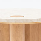 Pivot Side Table - Light Oak & Travertine - Side Tables Natadora Loom Collection Dubai