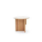 Pivot Side Table - Light Oak & Travertine - Side Tables Natadora Loom Collection Dubai