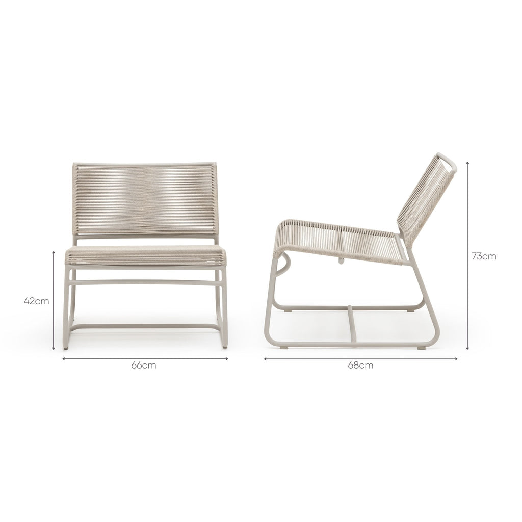 Play Lounge Chair - Greige - Outdoor Occasional Chairs Loom Collection Loom Collection Dubai