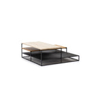 Podium Coffee Table - Travertine & Light Oak - Coffee Tables Tolv Loom Collection Dubai