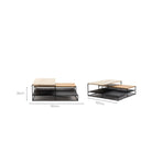Podium Coffee Table - Travertine & Light Oak - Coffee Tables Tolv Loom Collection Dubai