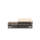 Podium Coffee Table - Travertine & Smoked Oak - Coffee Tables Tolv Loom Collection Dubai