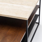 Podium Coffee Table - Travertine & Smoked Oak - Coffee Tables Tolv Loom Collection Dubai