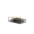 Podium Coffee Table - Travertine & Smoked Oak - Coffee Tables Tolv Loom Collection Dubai