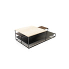 Podium Coffee Table - Travertine & Smoked Oak - Coffee Tables Tolv Loom Collection Dubai
