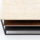 Podium Coffee Table - Travertine & Smoked Oak - Coffee Tables Tolv Loom Collection Dubai