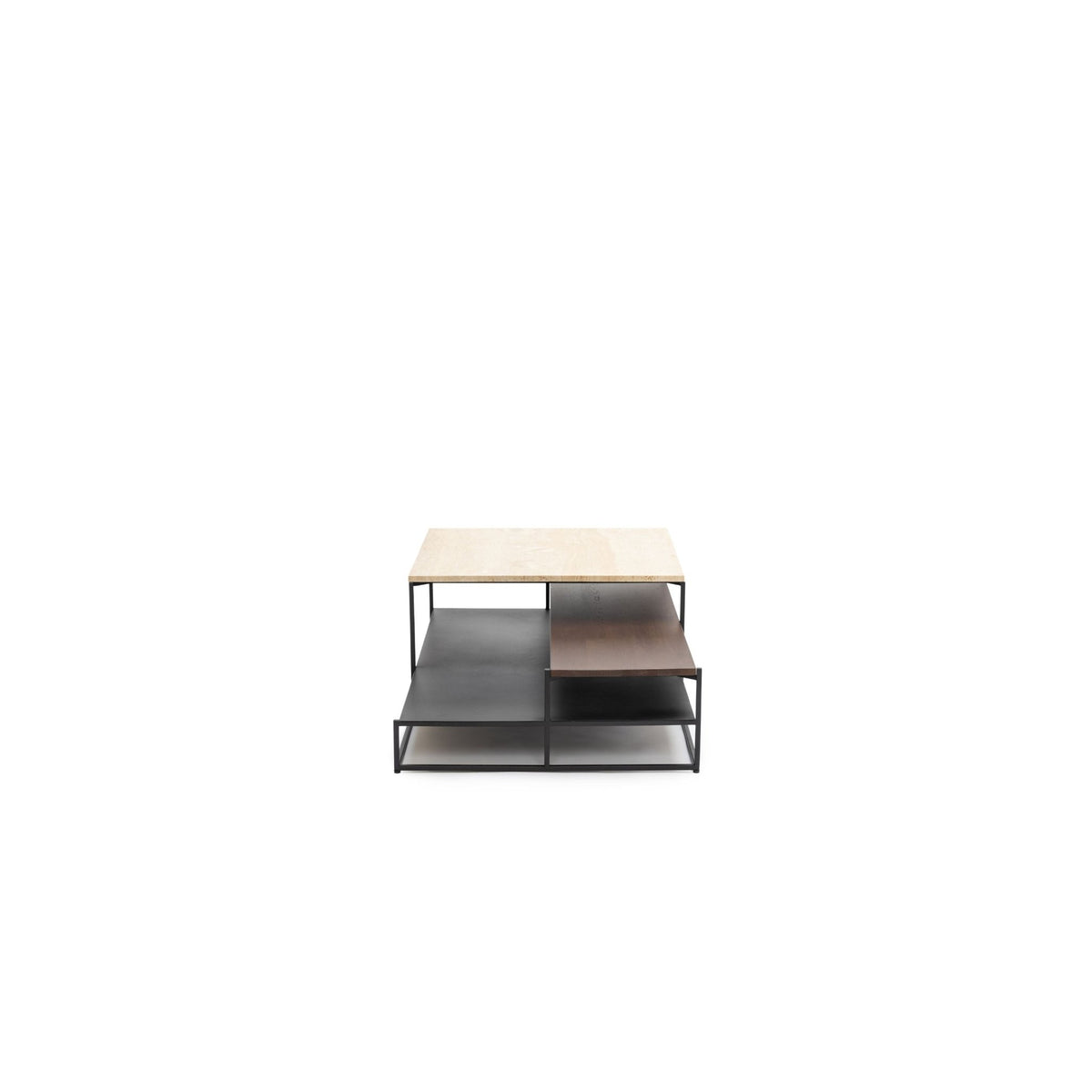 Podium Coffee Table - Travertine & Smoked Oak - Coffee Tables Tolv Loom Collection Dubai