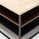 Podium Coffee Table - Travertine & Smoked Oak - Coffee Tables Tolv Loom Collection Dubai