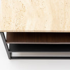 Podium Coffee Table - Travertine & Smoked Oak - Coffee Tables Tolv Loom Collection Dubai