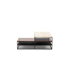 Podium Coffee Table - Travertine & Smoked Oak - Coffee Tables Tolv Loom Collection Dubai