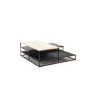 Podium Coffee Table - Travertine & Smoked Oak - Coffee Tables Tolv Loom Collection Dubai