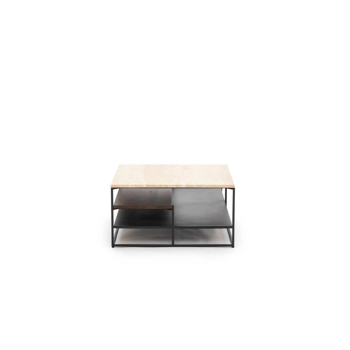 Podium Coffee Table - Travertine & Smoked Oak - Coffee Tables Tolv Loom Collection Dubai