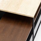 Podium Coffee Table - Travertine & Smoked Oak - Coffee Tables Tolv Loom Collection Dubai