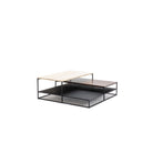 Podium Coffee Table - Travertine & Smoked Oak - Coffee Tables Tolv Loom Collection Dubai