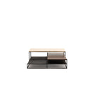 Podium Coffee Table - Travertine & Smoked Oak - Coffee Tables Tolv Loom Collection Dubai