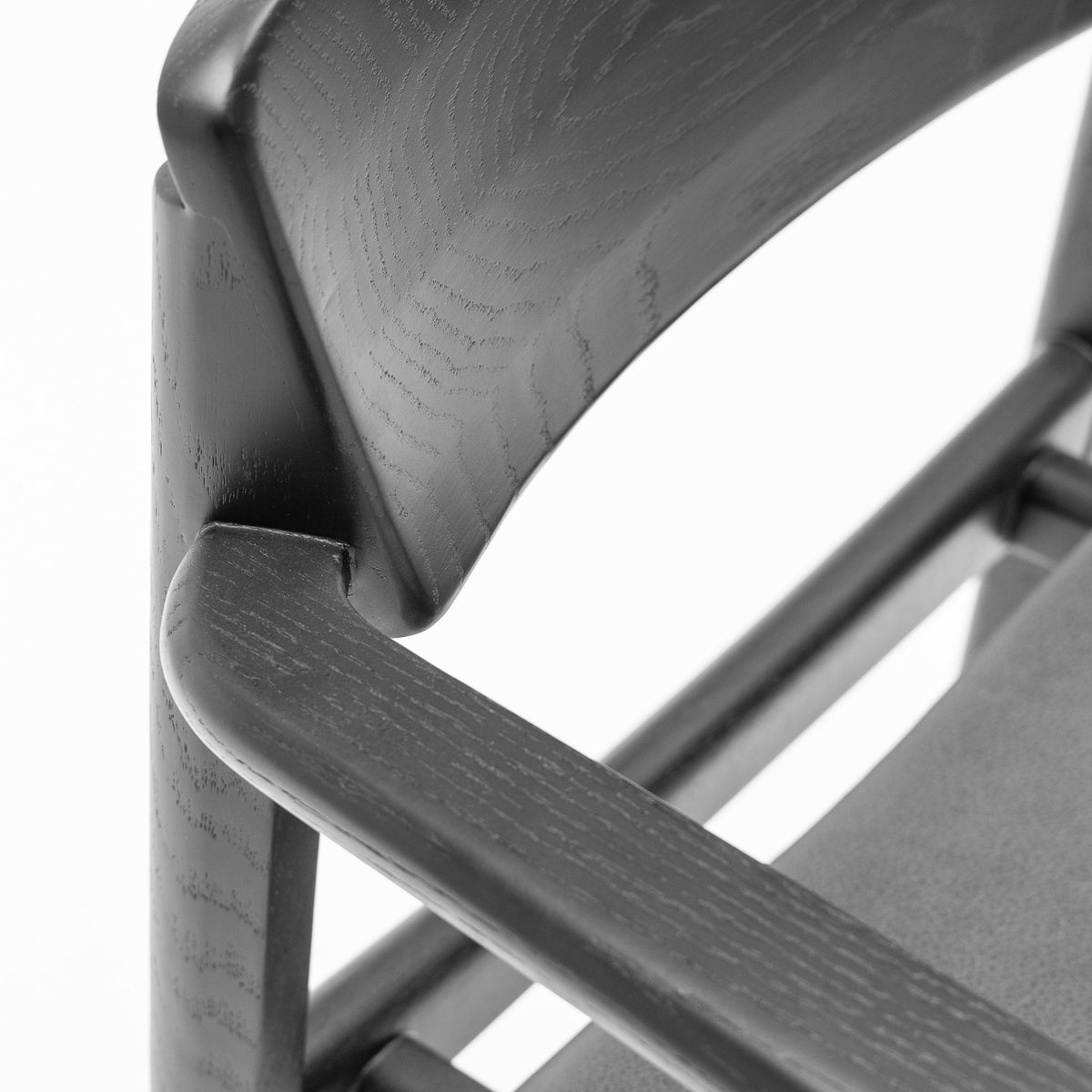 Poise Armchair - Black Oak & Charcoal Leather