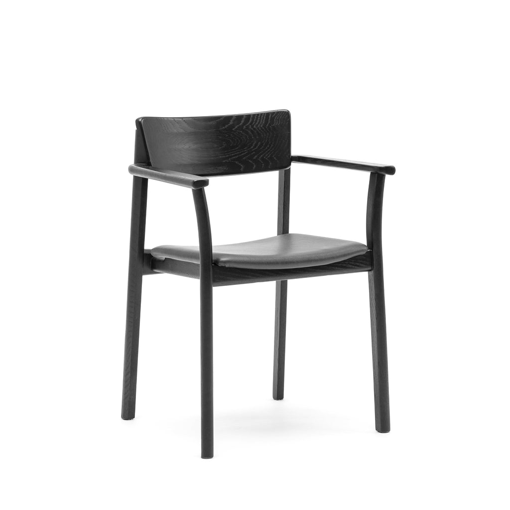 Poise Armchair - Black Oak & Charcoal Leather - Loom Collection