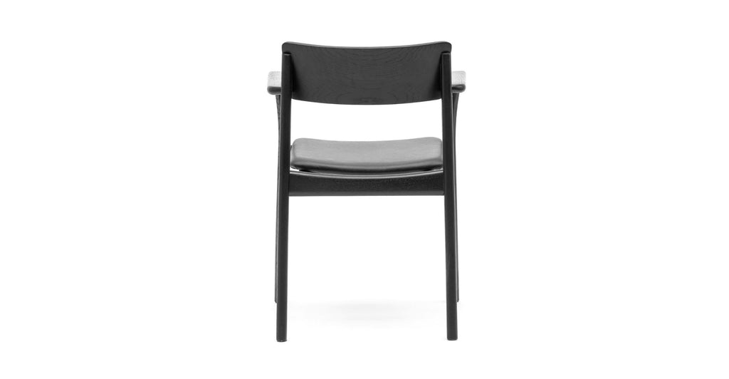 Poise Armchair - Black Oak & Charcoal Leather - Loom Collection