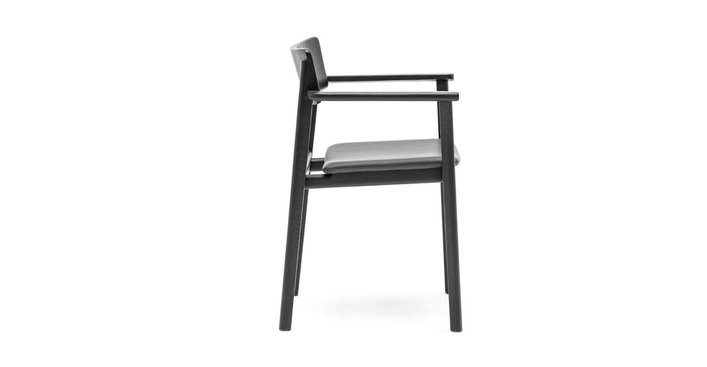 Poise Armchair - Black Oak & Charcoal Leather - Loom Collection