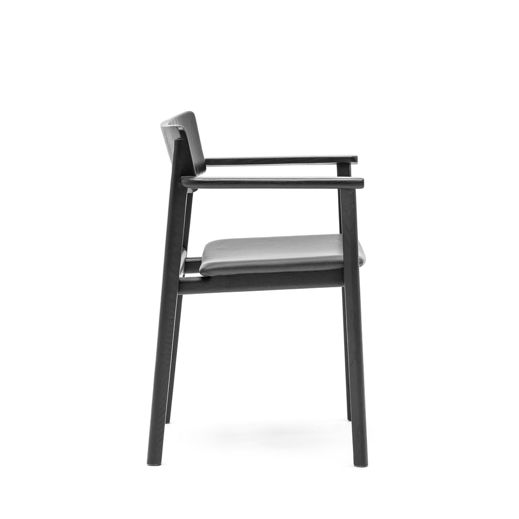 Poise Armchair - Black Oak & Charcoal Leather - Loom Collection